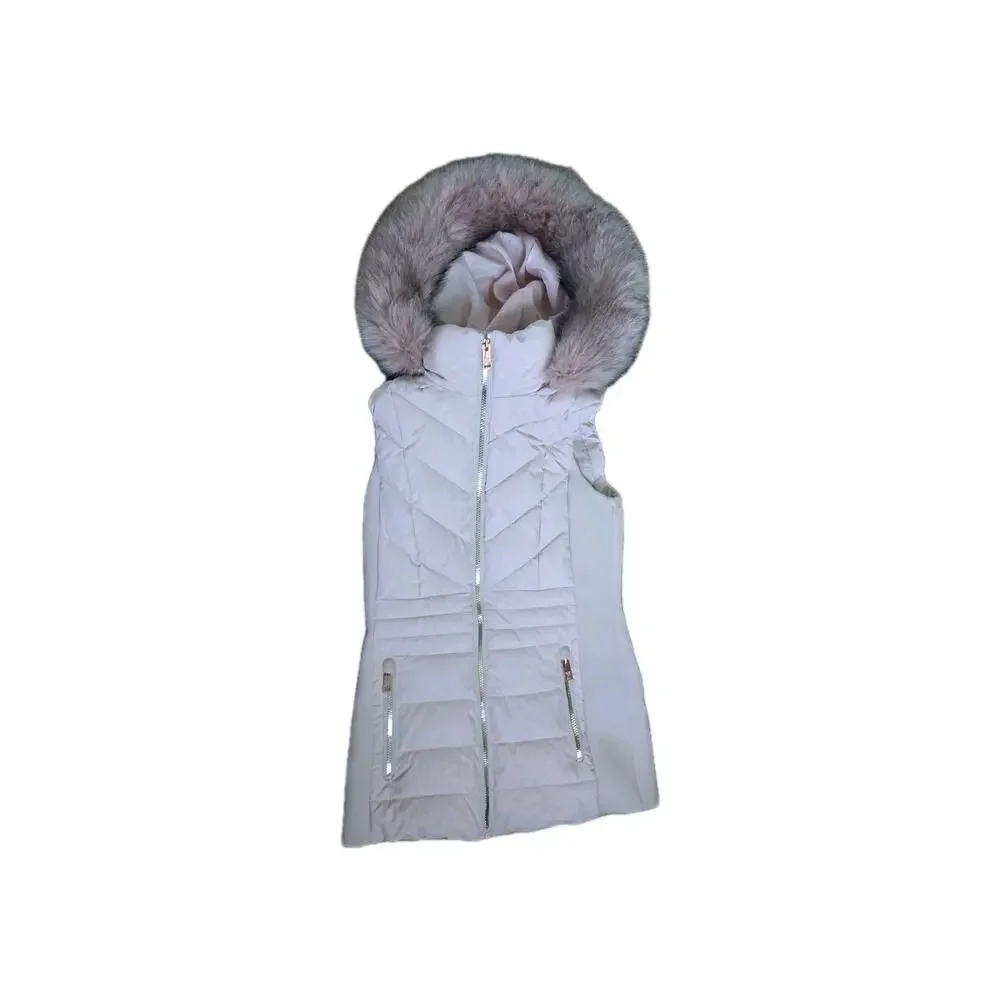 MICHAEL Michael Kors Plus Size X Cheetah Print Faux-Fur-Trim Hooded Vest in pink